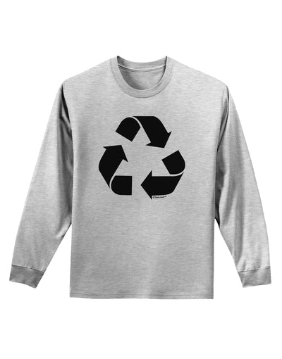 Recycle Black and White Adult Long Sleeve Shirt by TooLoud-Long Sleeve Shirt-TooLoud-AshGray-Small-Davson Sales