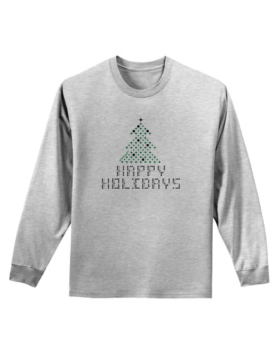 Happy Holidays Sparkles Adult Long Sleeve Shirt-Long Sleeve Shirt-TooLoud-AshGray-Small-Davson Sales