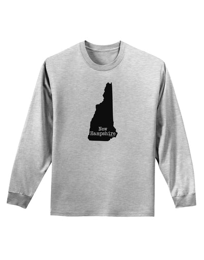 New Hampshire - United States Shape Adult Long Sleeve Shirt by TooLoud-Long Sleeve Shirt-TooLoud-AshGray-Small-Davson Sales