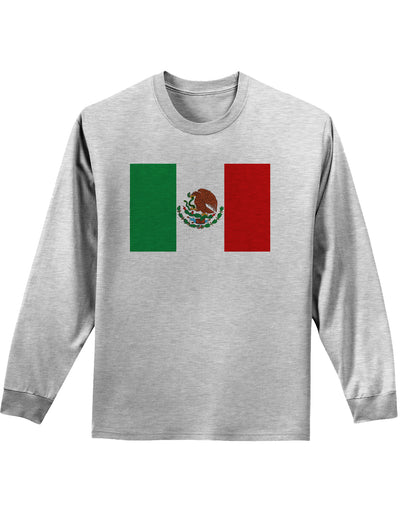 Mexican Flag Adult Long Sleeve Shirt-Long Sleeve Shirt-TooLoud-AshGray-Small-Davson Sales