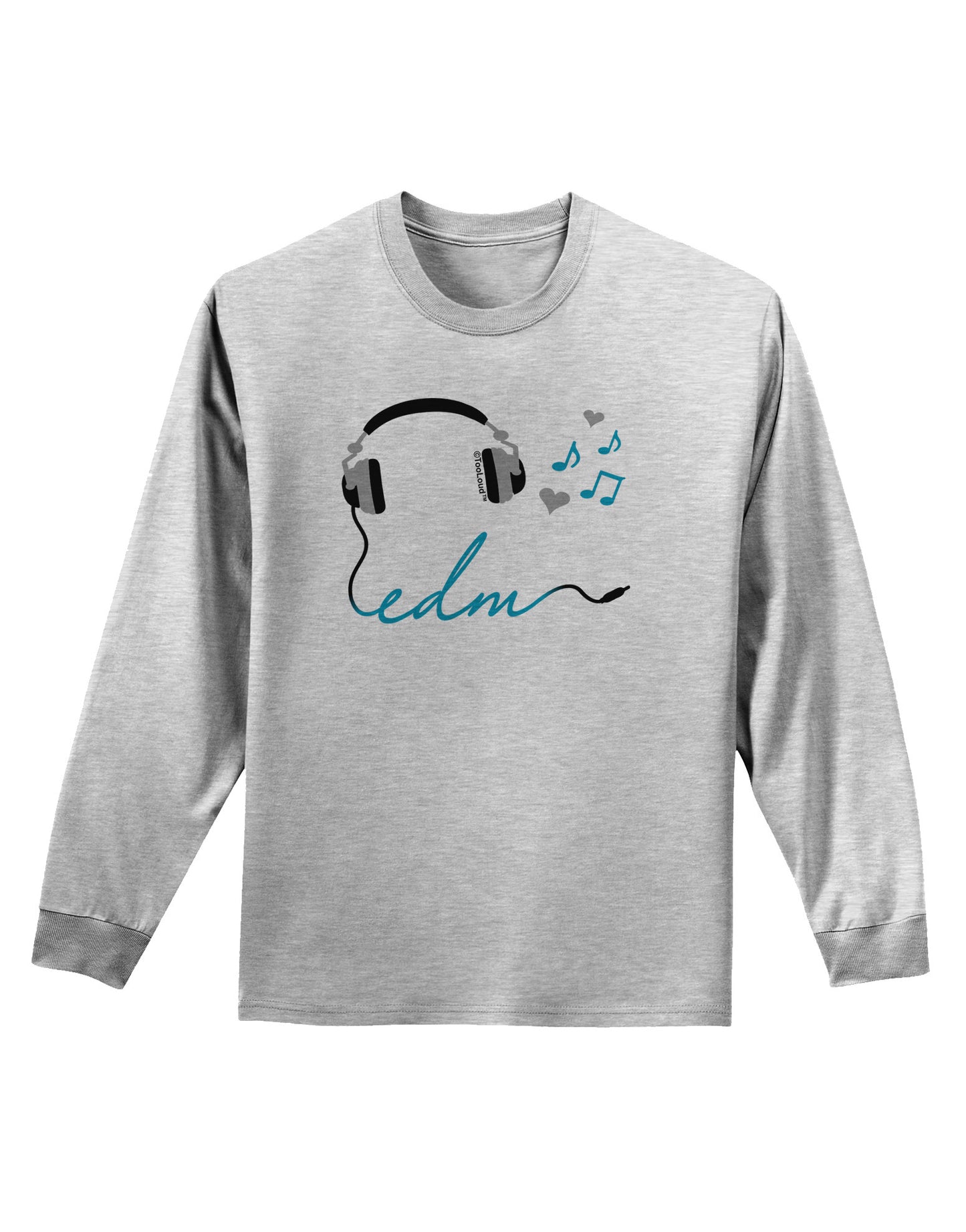 EDM Cord Blue Adult Long Sleeve Shirt-Long Sleeve Shirt-TooLoud-AshGray-Small-Davson Sales