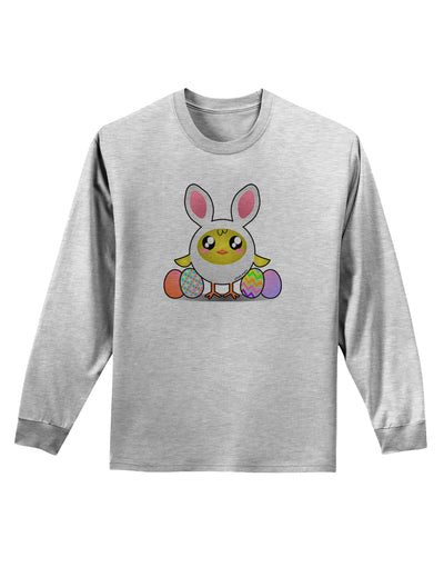 Chick In Bunny Costume Adult Long Sleeve Shirt-Long Sleeve Shirt-TooLoud-AshGray-Small-Davson Sales