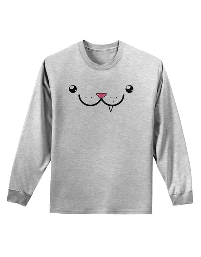 Kyu-T Face - Snaggle the critter Adult Long Sleeve Shirt-Long Sleeve Shirt-TooLoud-AshGray-Small-Davson Sales