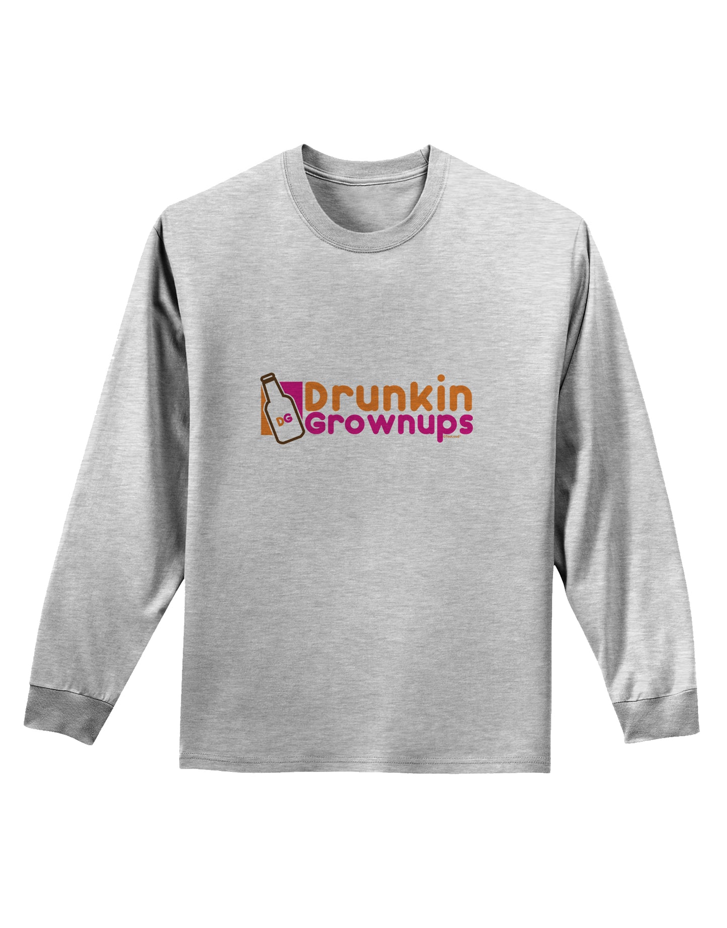 Drunken Grown ups Funny Drinking Adult Long Sleeve Shirt by TooLoud-Long Sleeve Shirt-TooLoud-AshGray-Small-Davson Sales