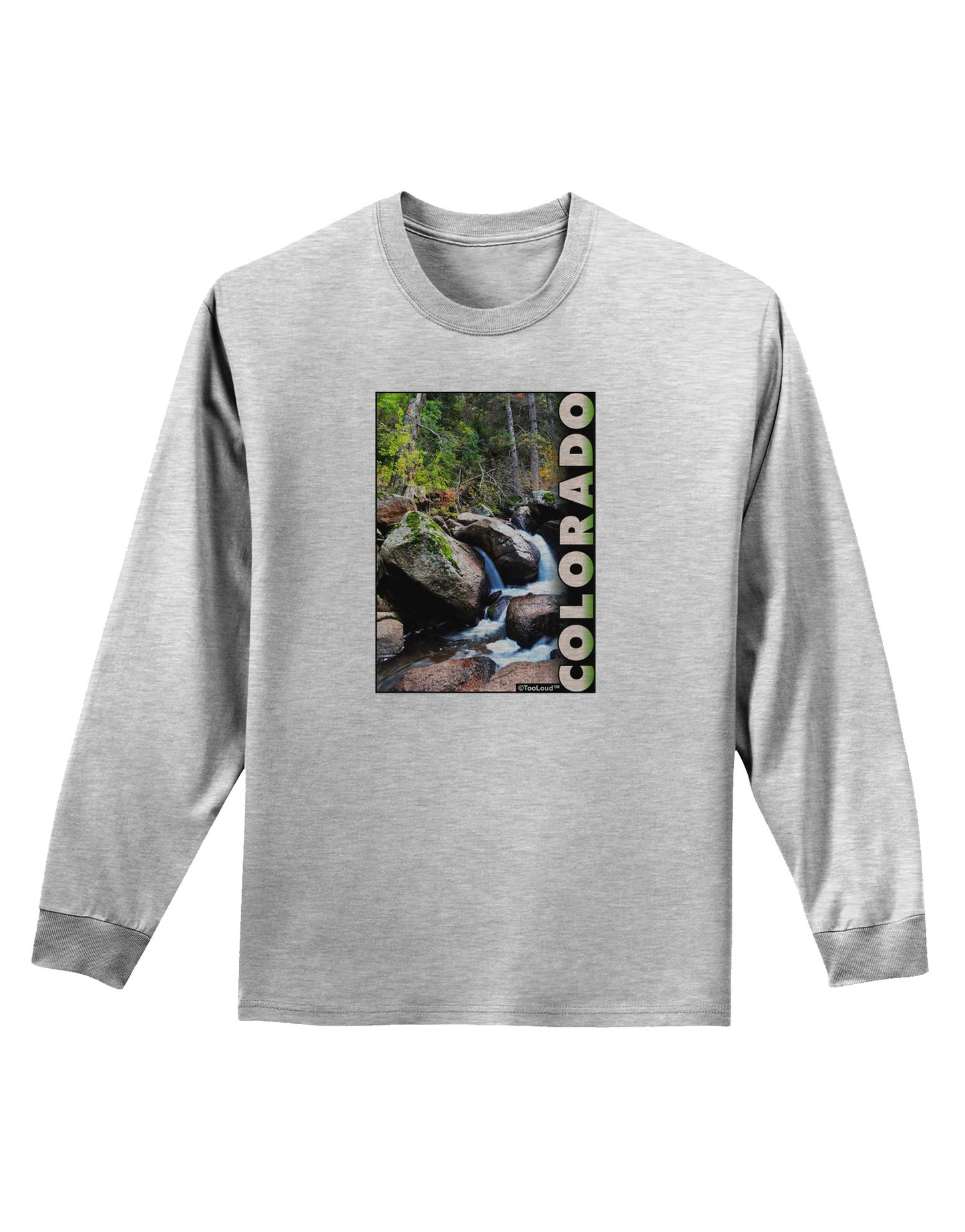 Rockies River with Text Adult Long Sleeve Shirt-Long Sleeve Shirt-TooLoud-AshGray-Small-Davson Sales