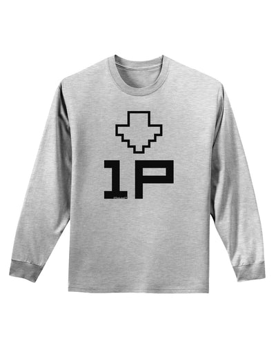 Player One Couples Design Adult Long Sleeve Shirt-Long Sleeve Shirt-TooLoud-AshGray-Small-Davson Sales