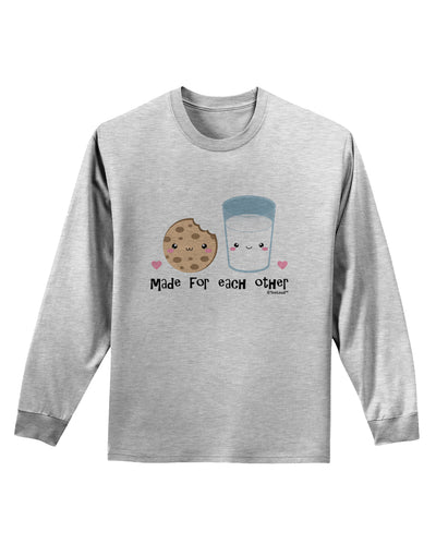 Cute Milk and Cookie - Made for Each Other Adult Long Sleeve Shirt by TooLoud-Long Sleeve Shirt-TooLoud-AshGray-Small-Davson Sales