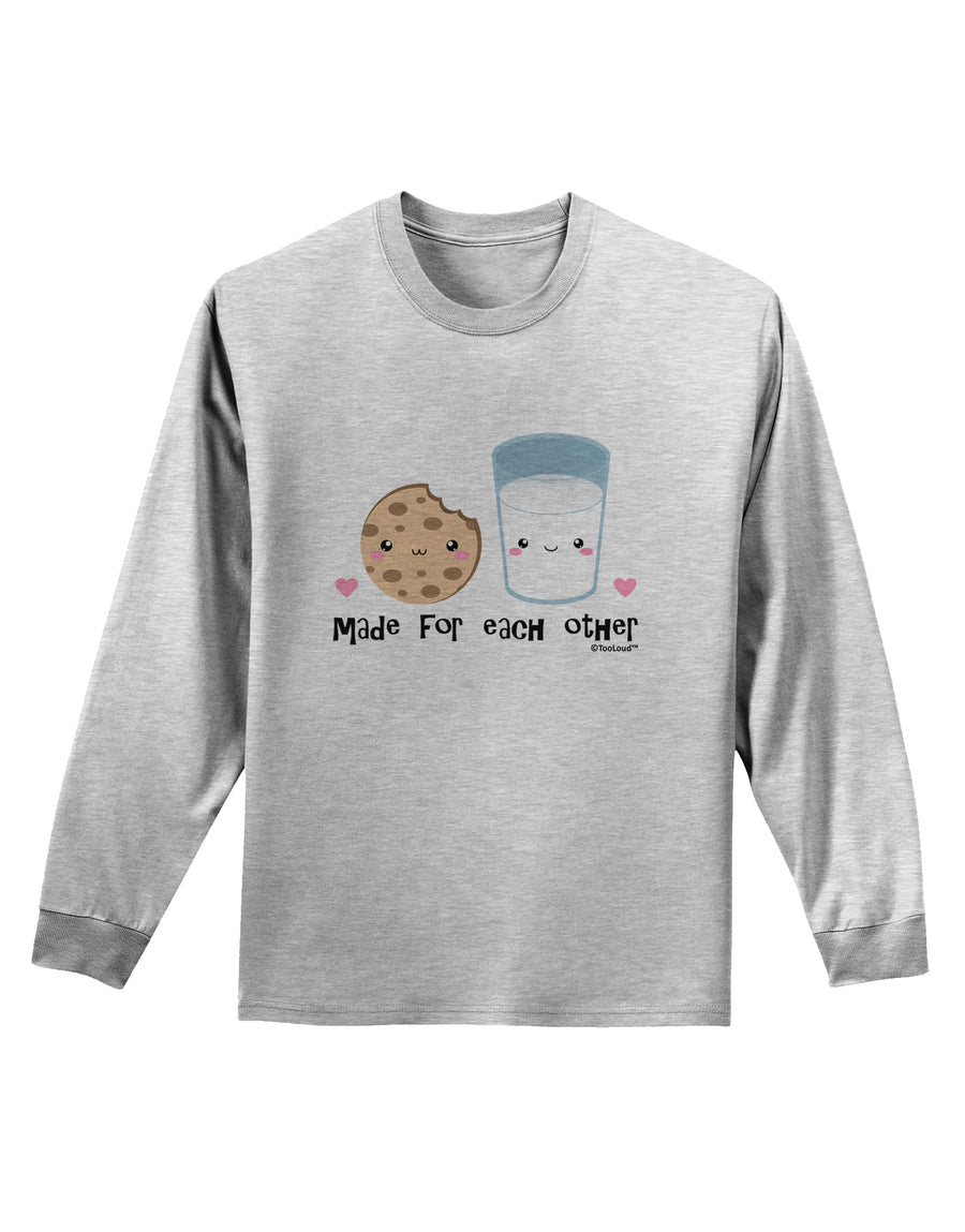 Cute Milk and Cookie - Made for Each Other Adult Long Sleeve Shirt by TooLoud-Long Sleeve Shirt-TooLoud-White-Small-Davson Sales