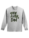 One Lucky Dad Shamrock Adult Long Sleeve Shirt-Long Sleeve Shirt-TooLoud-AshGray-Small-Davson Sales