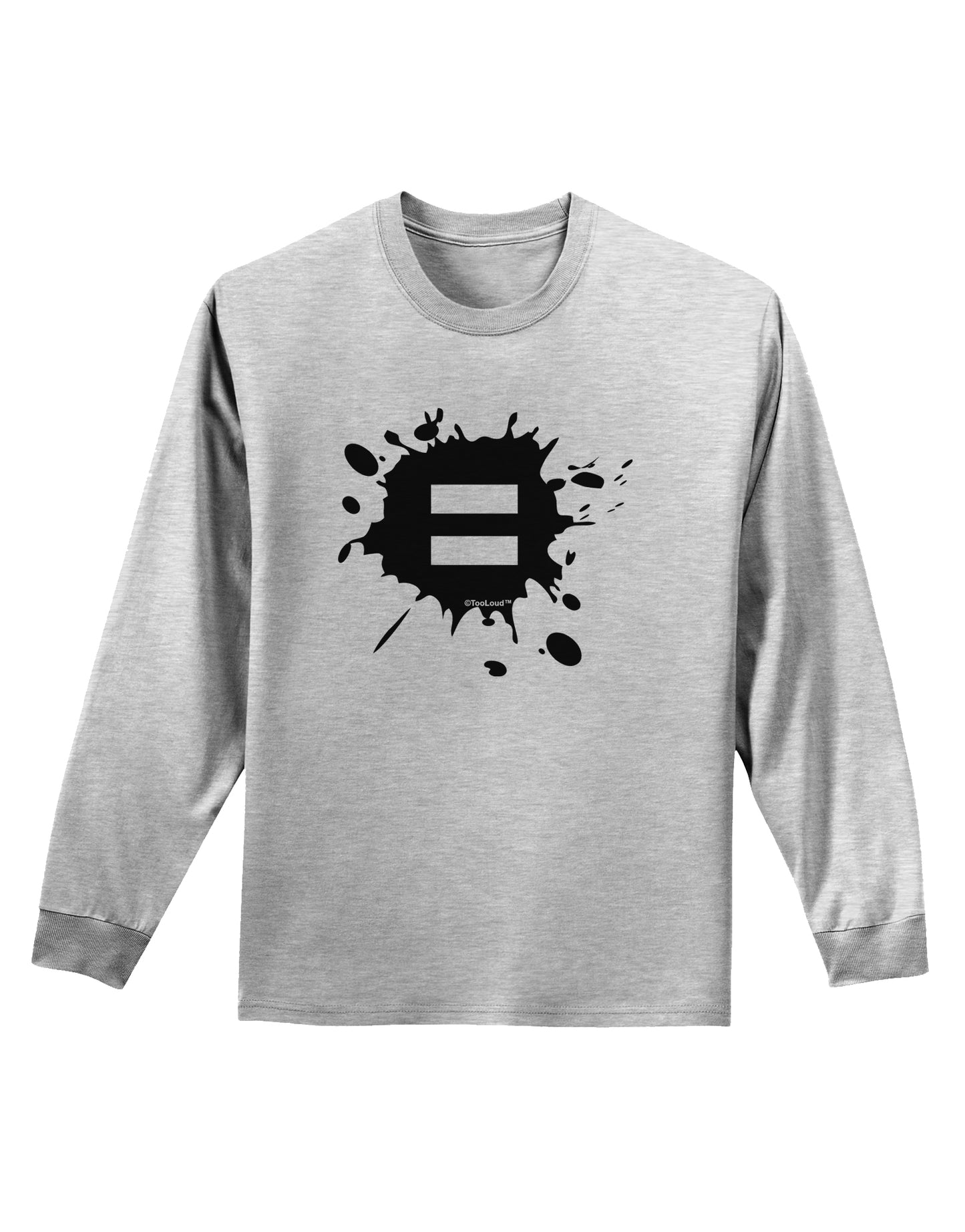 Equal Paint Splatter Adult Long Sleeve Shirt by TooLoud-Long Sleeve Shirt-TooLoud-AshGray-Small-Davson Sales
