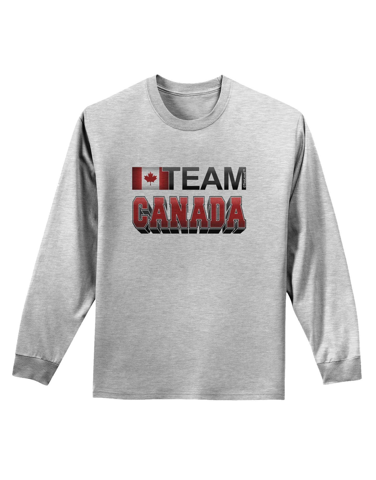 Sporty Team Canada Adult Long Sleeve Shirt-Long Sleeve Shirt-TooLoud-AshGray-Small-Davson Sales