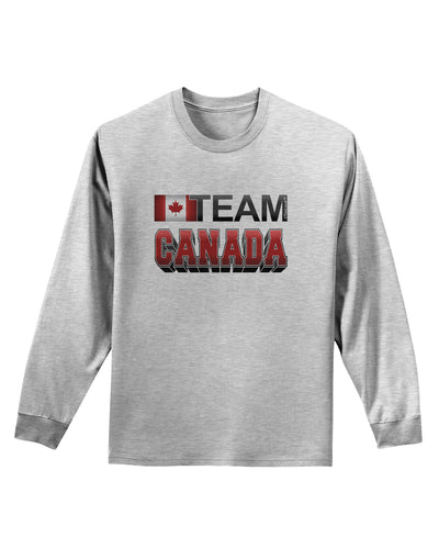 Sporty Team Canada Adult Long Sleeve Shirt-Long Sleeve Shirt-TooLoud-AshGray-Small-Davson Sales