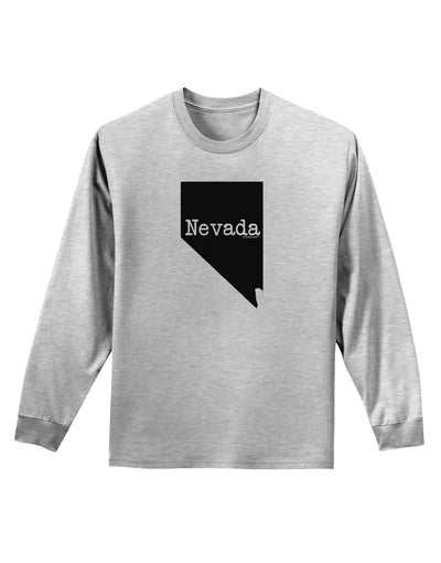 Nevada - United States Shape Adult Long Sleeve Shirt by TooLoud-Long Sleeve Shirt-TooLoud-AshGray-Small-Davson Sales