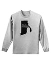 Rhode Island - United States Shape Adult Long Sleeve Shirt by TooLoud-Long Sleeve Shirt-TooLoud-AshGray-Small-Davson Sales