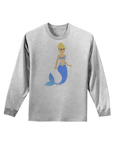 Mermaid Design - Blue Adult Long Sleeve Shirt-Long Sleeve Shirt-TooLoud-AshGray-Small-Davson Sales