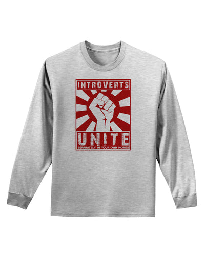 Introverts Unite Funny Adult Long Sleeve Shirt by TooLoud-TooLoud-AshGray-Small-Davson Sales