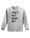 Suns Out Guns Out Adult Long Sleeve Shirt-Long Sleeve Shirt-TooLoud-AshGray-Small-Davson Sales