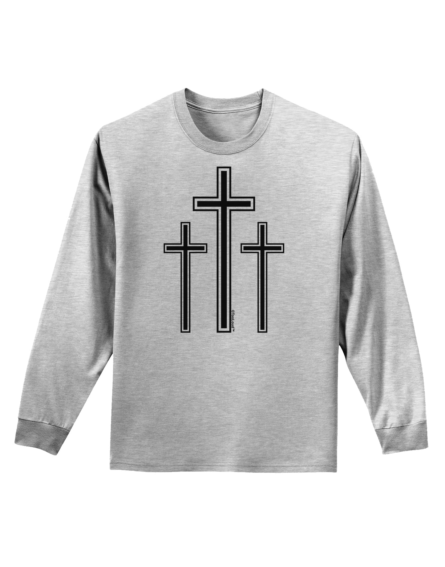 Three Cross Design - Easter Adult Long Sleeve Shirt by TooLoud-Long Sleeve Shirt-TooLoud-AshGray-Small-Davson Sales