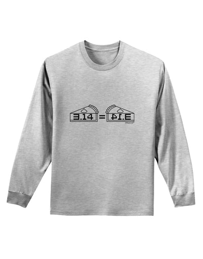 Pi Day Design - 314 Equals Pie Mirrored Pies Adult Long Sleeve Shirt by TooLoud-Long Sleeve Shirt-TooLoud-AshGray-Small-Davson Sales