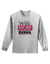 Wife Mom Boss Adult Long Sleeve Shirt-Long Sleeve Shirt-TooLoud-AshGray-Small-Davson Sales