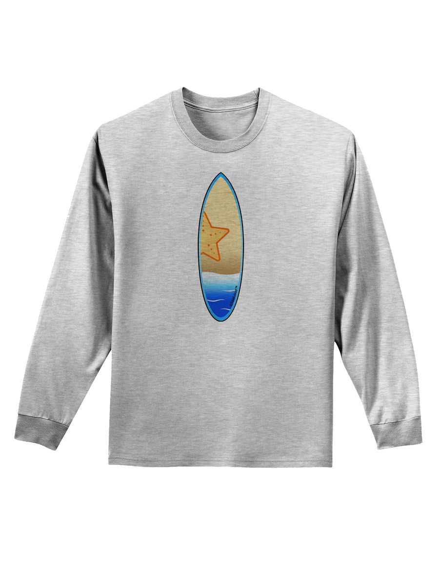 Starfish Surfboard Adult Long Sleeve Shirt by TooLoud-Long Sleeve Shirt-TooLoud-White-Small-Davson Sales