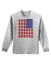 Beer Pong Flag Adult Long Sleeve Shirt-Long Sleeve Shirt-TooLoud-AshGray-Small-Davson Sales