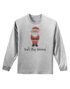 Don't Stop Believin' Santa Christmas Adult Long Sleeve Shirt-Long Sleeve Shirt-TooLoud-AshGray-Small-Davson Sales