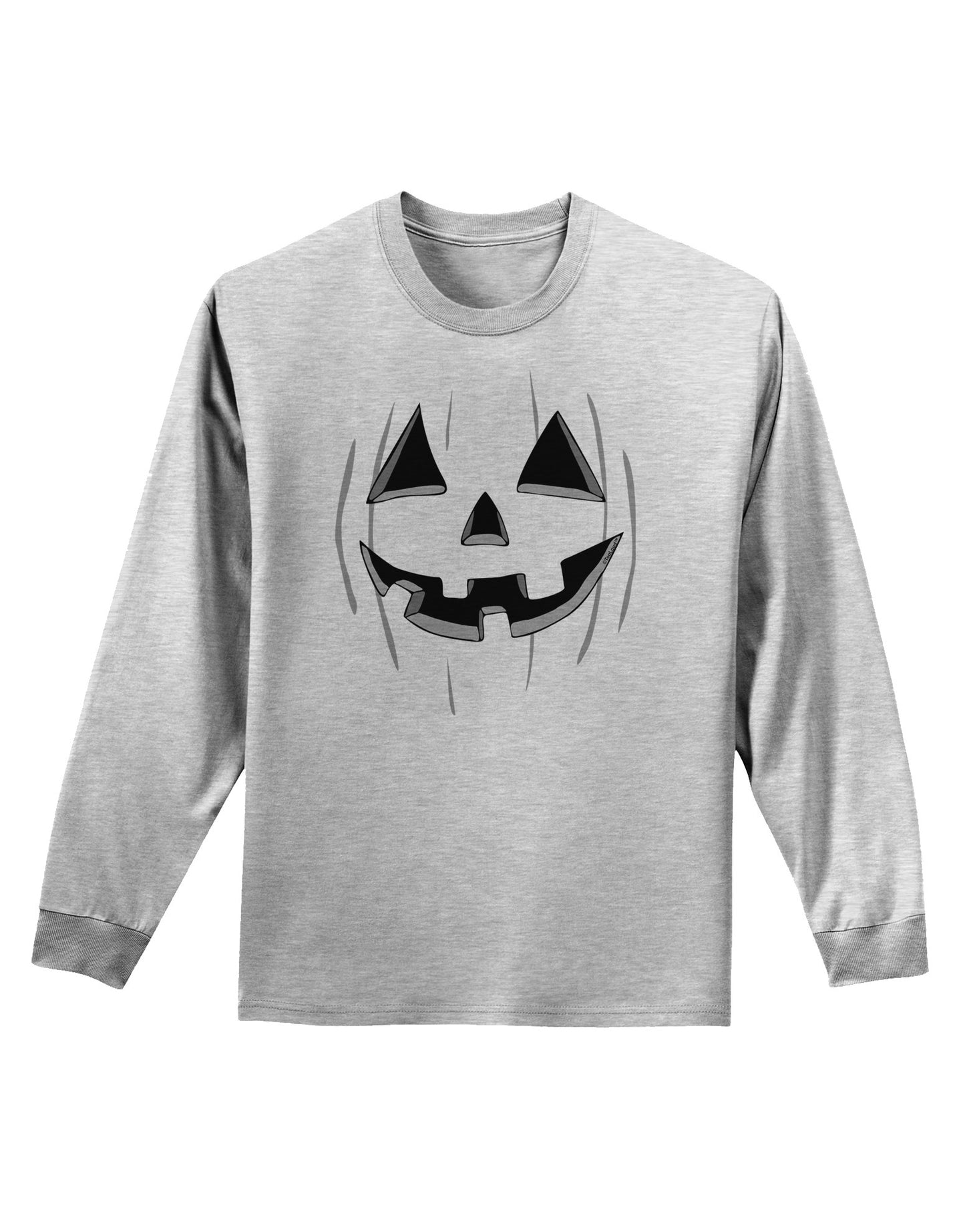Halloween Pumpkin Smile Jack O Lantern Adult Long Sleeve Shirt-Long Sleeve Shirt-TooLoud-AshGray-Small-Davson Sales