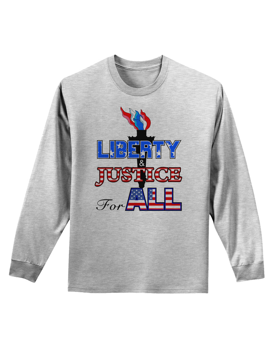 Liberty and Justice for All Adult Long Sleeve Shirt-Long Sleeve Shirt-TooLoud-White-Small-Davson Sales