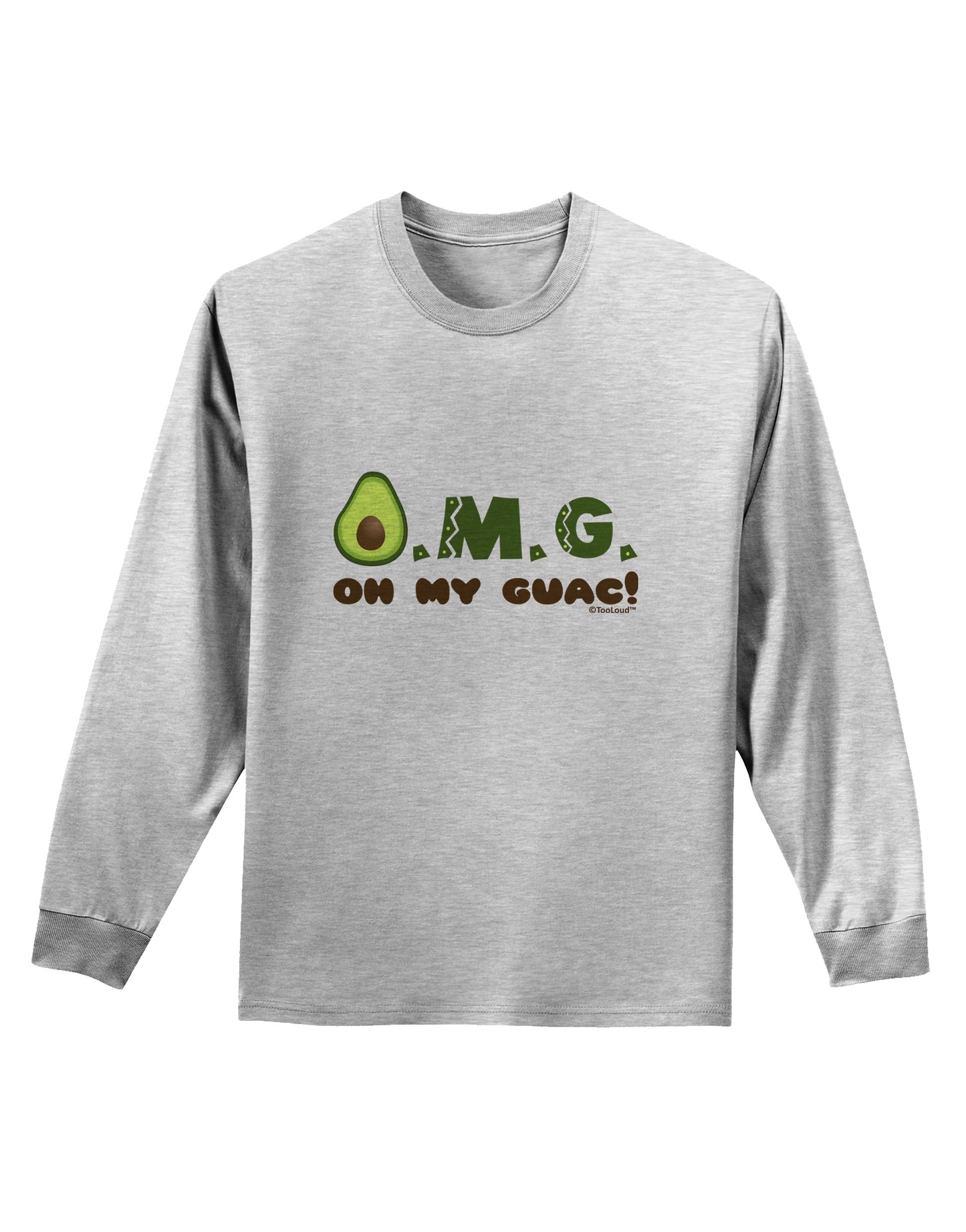 OMG - Oh My Guac - Guacamole Design Adult Long Sleeve Shirt by TooLoud-Long Sleeve Shirt-TooLoud-AshGray-Small-Davson Sales