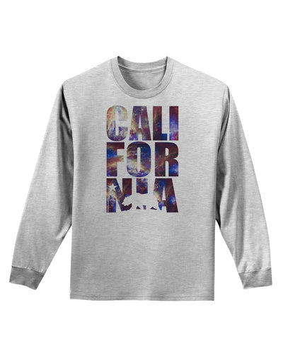 California Republic Design - Space Nebula Print Adult Long Sleeve Shirt by TooLoud-Long Sleeve Shirt-TooLoud-AshGray-Small-Davson Sales