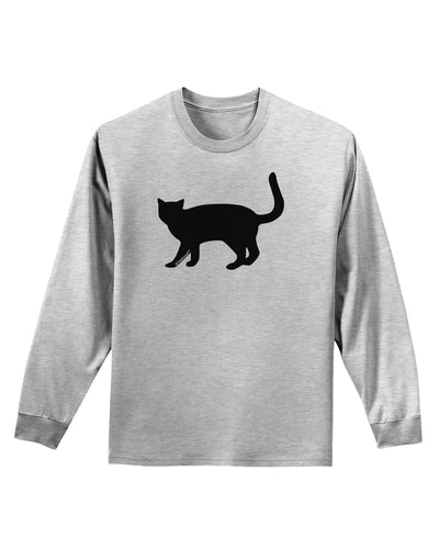 Cat Silhouette Design Adult Long Sleeve Shirt by TooLoud-Long Sleeve Shirt-TooLoud-AshGray-Small-Davson Sales