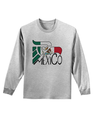 Mexico Eagle Symbol - Mexican Flag - Mexico Adult Long Sleeve Shirt by TooLoud-Long Sleeve Shirt-TooLoud-AshGray-Small-Davson Sales