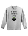 I Put A Spell On You Witches Cauldron Halloween Adult Long Sleeve Shirt-Long Sleeve Shirt-TooLoud-AshGray-Small-Davson Sales