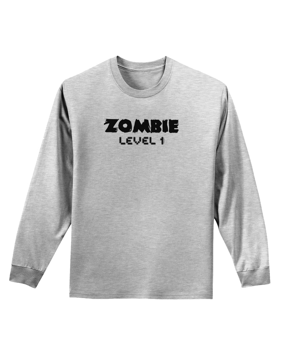 Zombie Level 1 - Funny - Halloween Adult Long Sleeve Shirt-Long Sleeve Shirt-TooLoud-White-Small-Davson Sales