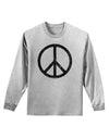 Peace Sign Symbol - Distressed Adult Long Sleeve Shirt-Long Sleeve Shirt-TooLoud-AshGray-Small-Davson Sales