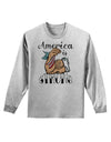 America is Strong We will Overcome This Adult Long Sleeve Shirt Ash Gr