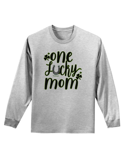 One Lucky Mom Shamrock Adult Long Sleeve Shirt-Long Sleeve Shirt-TooLoud-AshGray-Small-Davson Sales