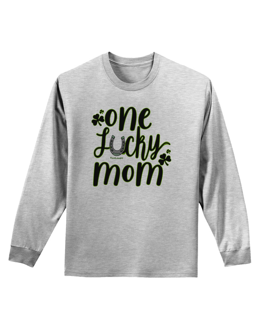 One Lucky Mom Shamrock Adult Long Sleeve Shirt-Long Sleeve Shirt-TooLoud-White-Small-Davson Sales