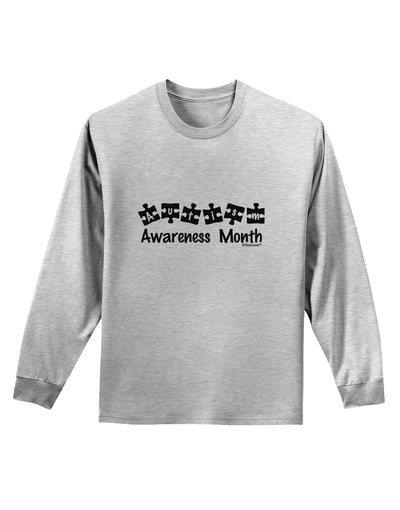 Autism Awareness Month - Puzzle Pieces Adult Long Sleeve Shirt by TooLoud-Long Sleeve Shirt-TooLoud-AshGray-Small-Davson Sales