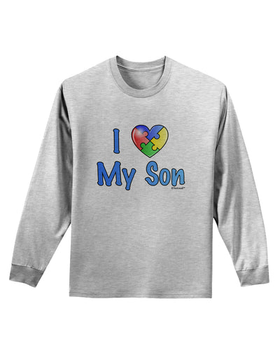 I Heart My Son - Autism Awareness Adult Long Sleeve Shirt by TooLoud-Long Sleeve Shirt-TooLoud-AshGray-Small-Davson Sales