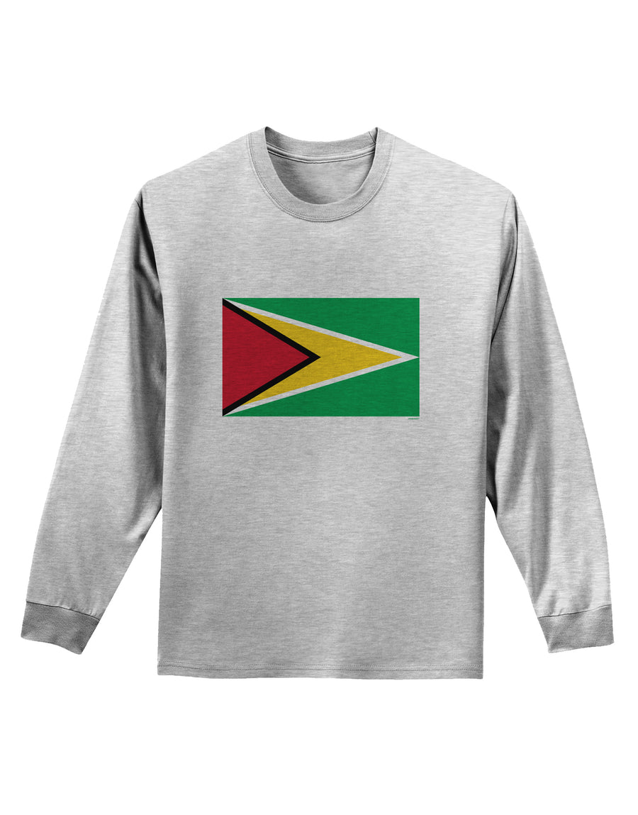 TooLoud Guyana Flag Adult Long Sleeve Shirt-Long Sleeve Shirt-TooLoud-White-Small-Davson Sales