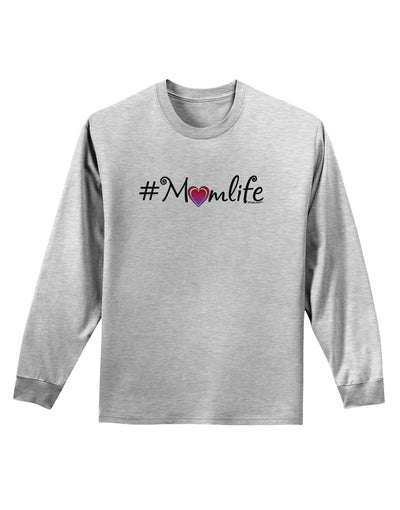 Hashtag Momlife Adult Long Sleeve Shirt-Long Sleeve Shirt-TooLoud-AshGray-Small-Davson Sales