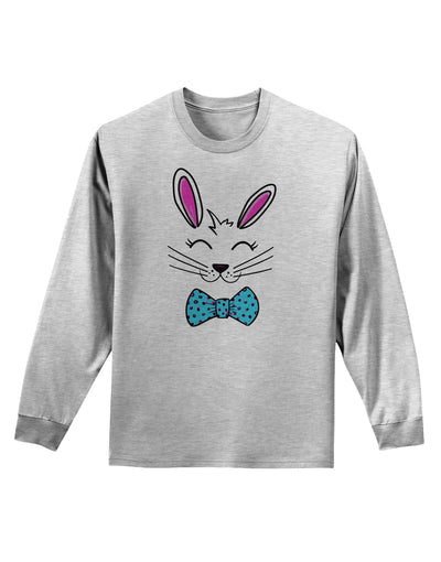 Happy Easter Bunny Face Adult Long Sleeve Shirt-Long Sleeve Shirt-TooLoud-AshGray-Small-Davson Sales