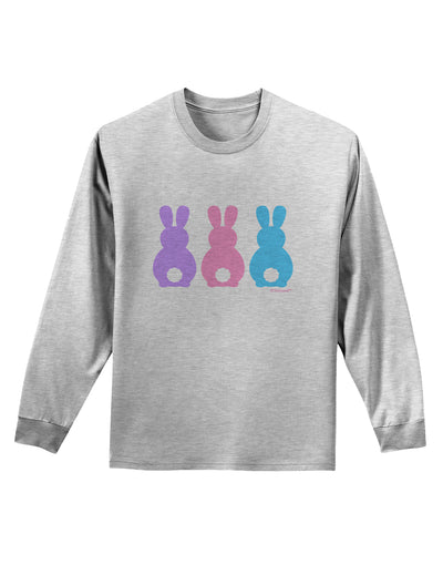 Three Easter Bunnies - Pastels Adult Long Sleeve Shirt by TooLoud-Long Sleeve Shirt-TooLoud-AshGray-Small-Davson Sales