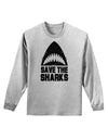 Save The Sharks Adult Long Sleeve Shirt-Long Sleeve Shirt-TooLoud-AshGray-Small-Davson Sales