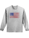 Weathered American Flag Adult Long Sleeve Shirt-Long Sleeve Shirt-TooLoud-AshGray-Small-Davson Sales