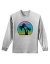 Palm Trees Silhouette - Beach Sunset Design Adult Long Sleeve Shirt-Long Sleeve Shirt-TooLoud-AshGray-Small-Davson Sales