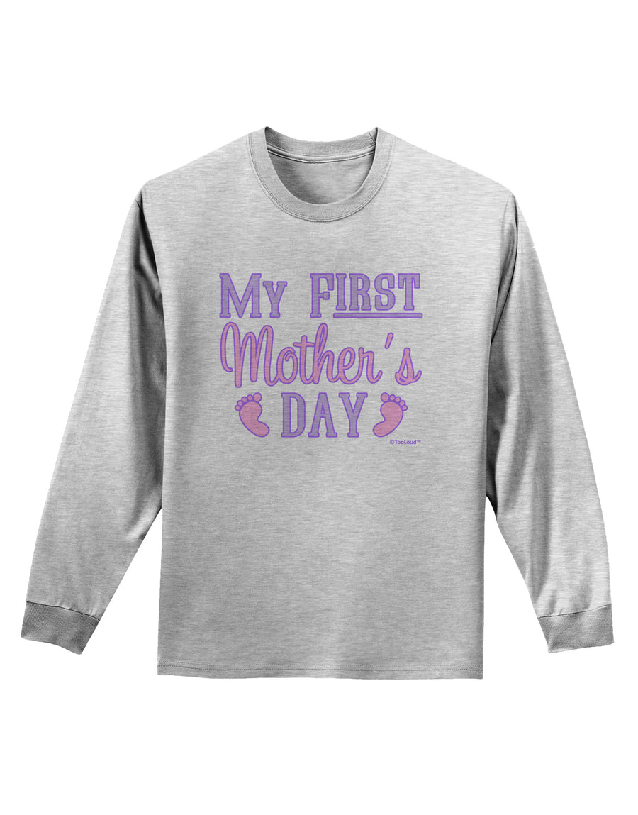 My First Mother's Day - Baby Feet - Pink Adult Long Sleeve Shirt by TooLoud-Long Sleeve Shirt-TooLoud-White-Small-Davson Sales