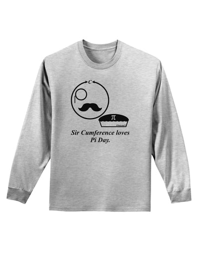 Sir Cumference Loves Pi Day Adult Long Sleeve Shirt-Long Sleeve Shirt-TooLoud-AshGray-Small-Davson Sales